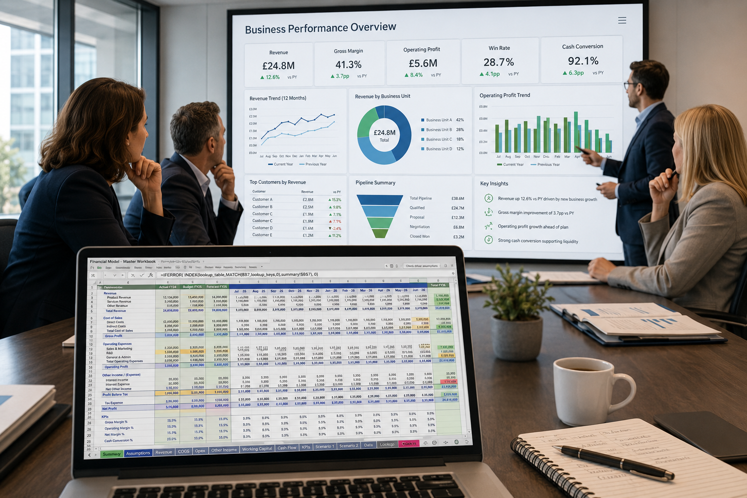 Executives relying on a complex spreadsheet to drive important business reporting.